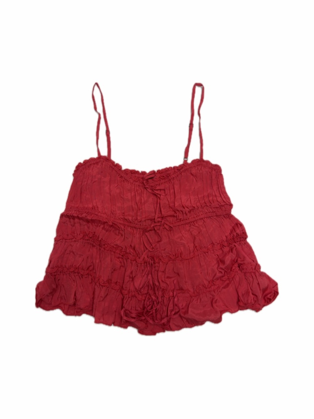 Free People Red Ruffled Tank